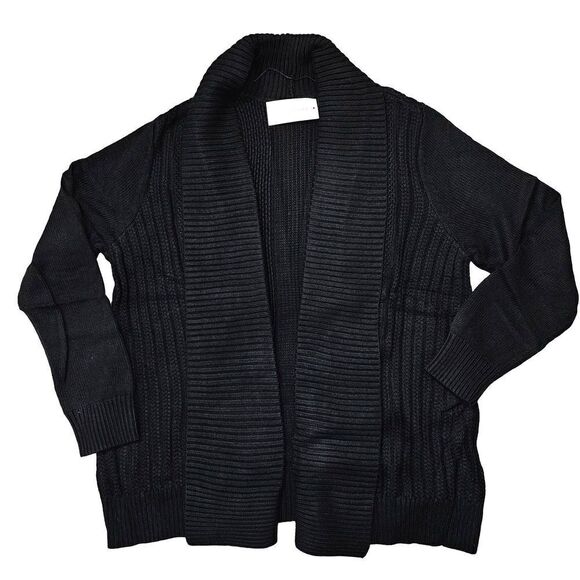 Charter Club Shawl-Collar Open-Front Cardigan Deep Black S - Picture 2 of 3